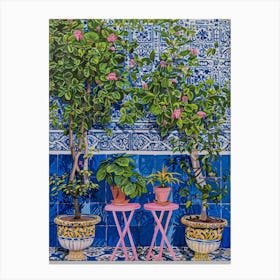 Pink Potted Plants Canvas Print