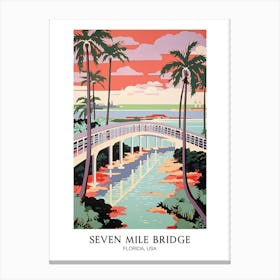 Seven Mile Bridge, Florida, United States, Colourful 3 Canvas Print