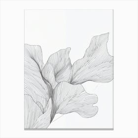 Line Drawing Of A Flower 2 Canvas Print