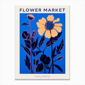 Blue Flower Market Poster Gaillardia 4 Canvas Print