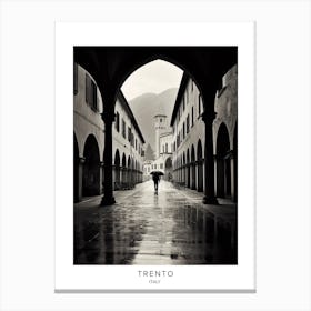 Poster Of Trento, Italy, Black And White Analogue Photography 2 Canvas Print