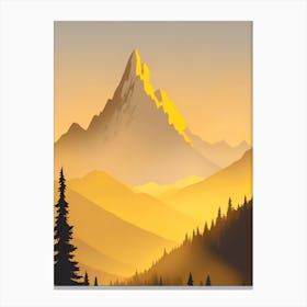 Misty Mountains Vertical Composition In Yellow Tone 21 Canvas Print