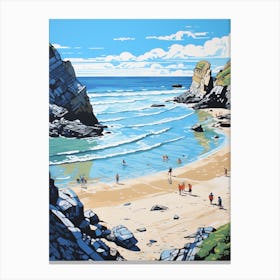 A Picture Of Barafundle Bay Beach Pembrokeshire Wales 3 Canvas Print