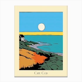 Poster Of Minimal Design Style Of Cape Cod Massachusetts, Usa 2 Canvas Print