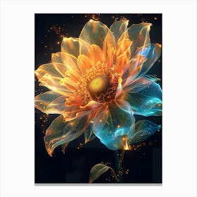 Flower With Flames Canvas Print