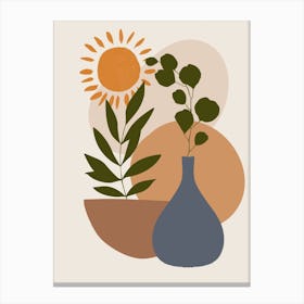 Plant And Sun In A Vase Canvas Print