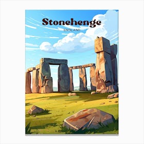 Stonehenge England Monument Modern Travel Art Canvas Print