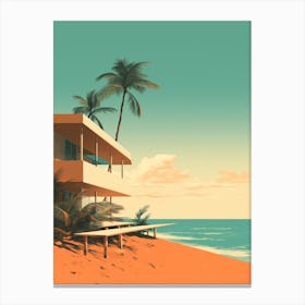 Art Icacos Beach Puerto Rico Mediterranean Style Illustration 1 Canvas Print