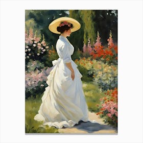 Lady In White Canvas Print