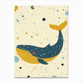 Yellow Blue Whale 1 Canvas Print
