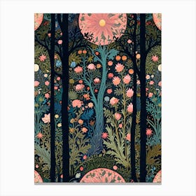 William Morris Forest In The Moonlight Canvas Print