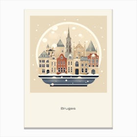 Bruges Belgium 3 Snowglobe Poster Canvas Print