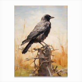 Bird Painting Crow 2 Canvas Print