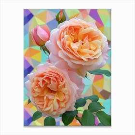English Roses Painting Rose Geometric 2 Canvas Print