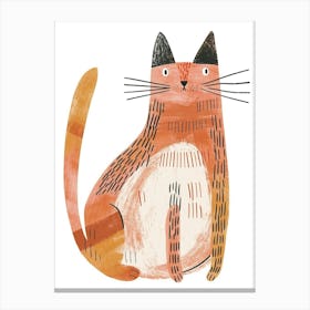 Cymric Cat Clipart Illustration 4 Canvas Print