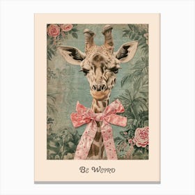 Be Weird Giraffe Bow Poster 2 Canvas Print
