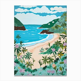 Anse De Grande, Salin, St Barts, Matisse And Rousseau Style 2 Canvas Print