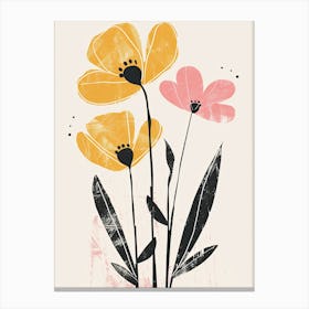 Poppies Boho Minimalist Style 1 Canvas Print