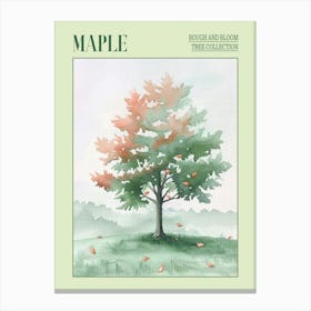 Maple Tree Atmospheric Watercolour Painting 3 Poster Canvas Print