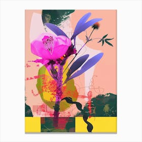Statice 2 Neon Flower Collage Canvas Print