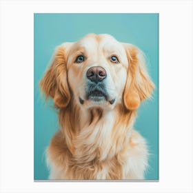 Golden Retriever Dog Portrait.Generated AI. Art Print Canvas Print