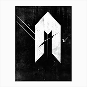 Arrow Graphically Depicted With Stark Contrast Between Its White Directional Mark And The Black Abst 2 1 Canvas Print