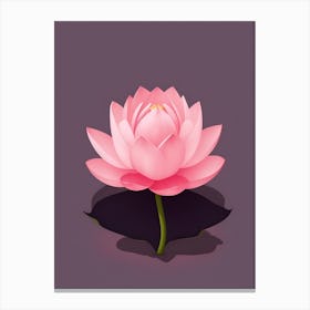 A Pink Lotus In Minimalist Style Vertical Composition 81 Canvas Print