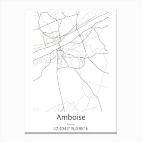 Amboise,France Minimalist Map Canvas Print