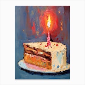 A Slice Of Birthday Cake Oil Painting 5 Canvas Print