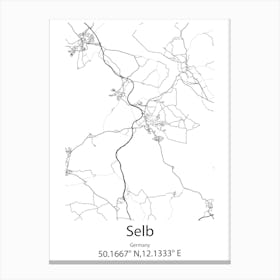 Selb,Germany Minimalist Map Canvas Print