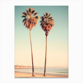 California Dreaming - Sunset Beach Palms Canvas Print