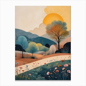 Sunset In The Countryside Canvas Print