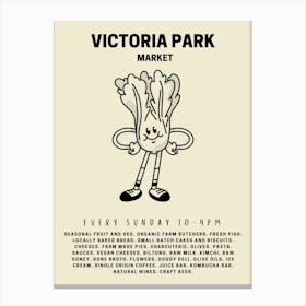 Victoria Park Farmers Market Retro Food Kitchen Canvas Print