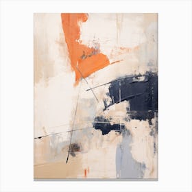 Navy And Orange Autumn Abstract Painting 9 Canvas Print