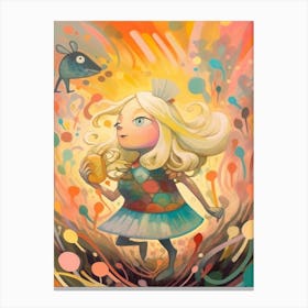 Alice In Wonderland Colourful Storybook Canvas Print