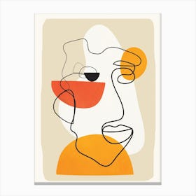 Abstract Face Line Design 01 Canvas Print