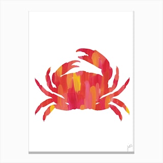 Pink And Yellow Crab Canvas Print