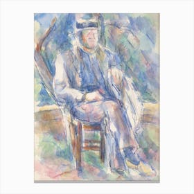 Man Wearing A Straw Hat, Paul Cézanne Canvas Print