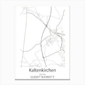 Kaltenkirchen,Germany Minimalist Map Canvas Print