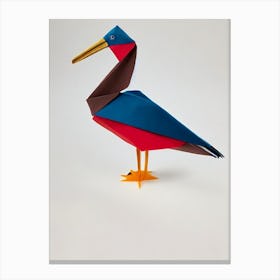 Brown Pelican Origami Bird Canvas Print
