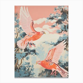 Vintage Japanese Inspired Bird Print Grouse 2 Canvas Print
