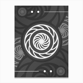 Abstract Geometric Glyph Array in White and Gray n.0007 Canvas Print