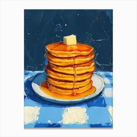 Pancakes Blue Checkerboard 2 Canvas Print