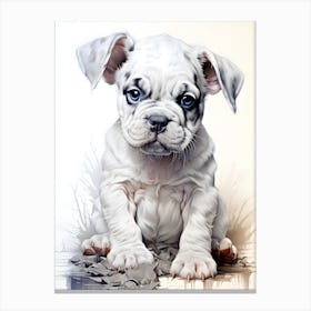 Watercolor Bulldog Art for Dog Lovers Canvas Print