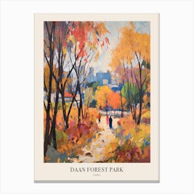Autumn City Park Painting Daan Forest Park Taipei 2 Poster Canvas Print