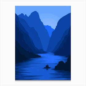 Silhouette Of A River Canvas Print