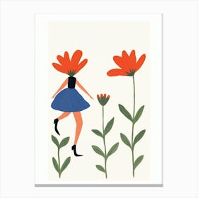 Girl With Flowers Canvas Print