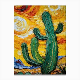 Cactus Painting Canvas Print