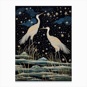 Herons At Night 1 Canvas Print