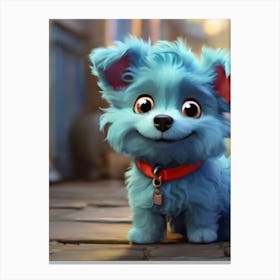 Blue Puppy Canvas Print